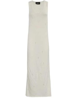 Barrow Geripptes Strickkleid - Weiß