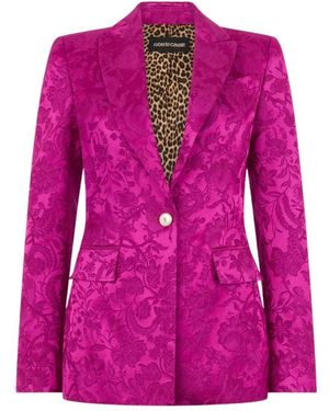 Roberto Cavalli Blazer Met Florentijnse Bloemenjacquardpatroon - Paars