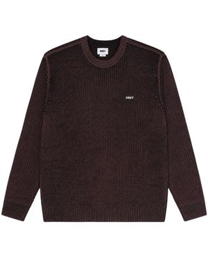 Obey Truien & Vesten ,Bruin ,Katoen Spray Effect Sweater