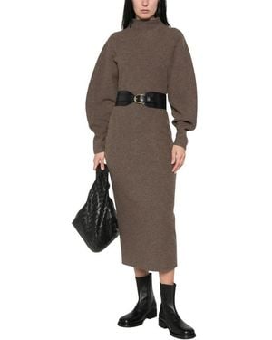 Max Mara Kleedjes ,Bruin ,Leer Gebreide Jurk