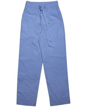 Tekla Popeline Pyjamahose - Blau