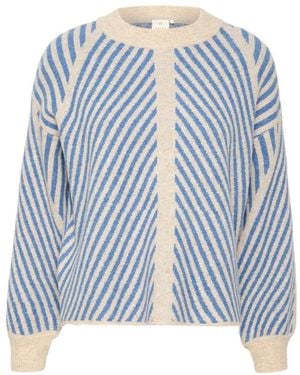 Kaffe Round-Neck Knitwear - Blue
