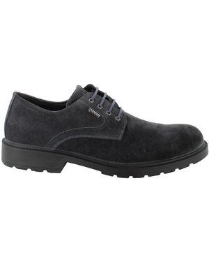Igi&co Blaue Goretex Leder Herrenschuhe - Schwarz