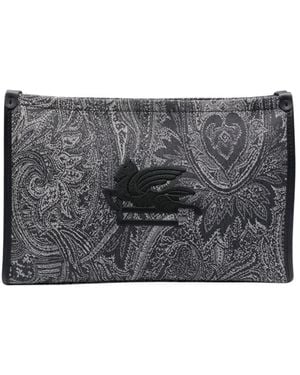 Etro Denim Paisley Tasche - Grau