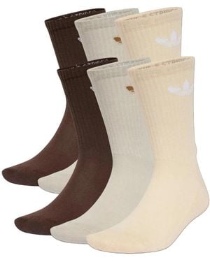 adidas Trefoil Cushion Crew Sokken 6-Pack - Bruin