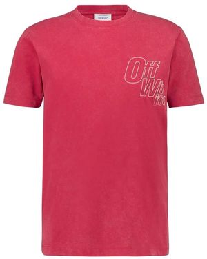 Off-White c/o Virgil Abloh Off Cotton T-Shirt - Pink