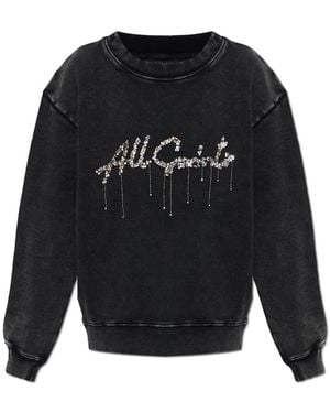 AllSaints Chains Pippa Embellished Sweatshirt - Zwart