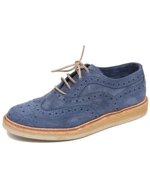 Corvari Hellblaue Schuhe Aus Wildleder/Nubuk