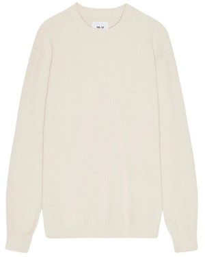 NN07 Ecru Crewneck Pullover Mit Modedetails - Weiß