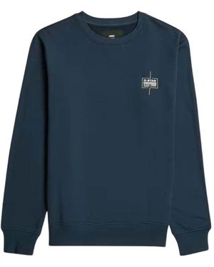 G-Star Hoodies & Sweatvesten ,Blauw ,Katoen Logo Sweater