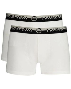 Trussardi Boxer in cotone bianco vita elastica