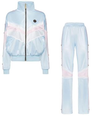 Philipp Plein Top/Hose Trainingsanzug Streifen - Blau