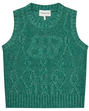 Munthe Rondgebreide Trui - Groen