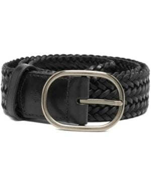 Dragon Diffusion Geweven Leren Riem - Zwart