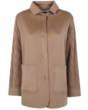 Max Mara Single-Breasted Coats - Bruin