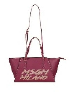 MSGM Tassen ,Rood ,Kids Logo Tote Bag - Paars