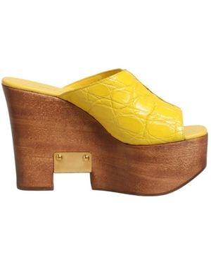 Dolce & Gabbana Wedge Slides - Gelb