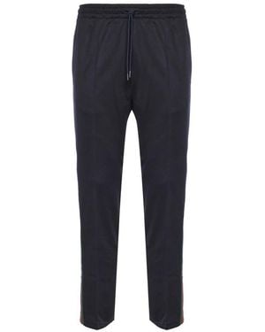 Gucci Broeken ,Zwart ,Technische Jersey Sportbroek Met Web - Blauw