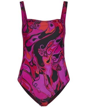 PUCCI Badmode ,Veelkleurig ,Orchidee Print Badpak - Paars