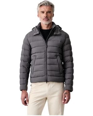 Colmar Fitness ,Grijs ,Gewatteerd Jack Met Afneembare Capuchon - Zwart