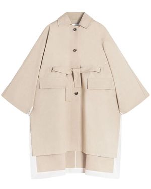 Lanvin Gabardine Cape Coat Met Ceintuur - Naturel