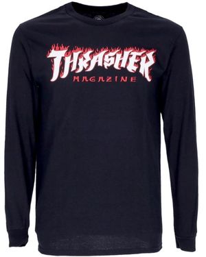 Thrasher Long Sleeve T-Shirts - Blue