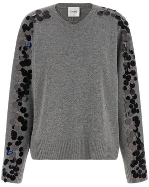 Nude V-Neck Knitwear - Gris