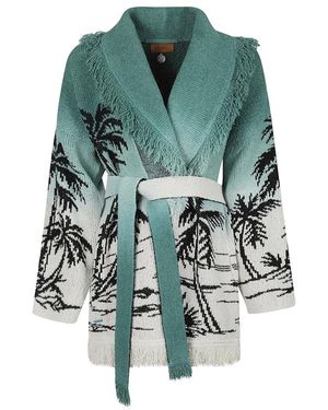 Alanui Truien & Vesten ,Veelkleurig ,Katoen Wave Bloom Cardigan - Groen