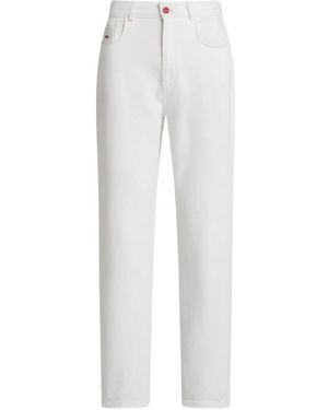 Kiton Slim Denim Broek - Wit