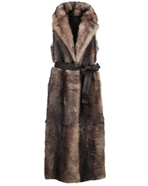 Yves Salomon Faux Fur & Shearling Jackets - Marrón