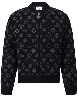 CASABLANCA Stylische Logo Print Sweatjacke - Blau
