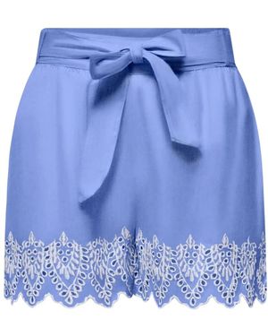 ONLY Tulum Geborduurde Losse Riem Short - Blauw