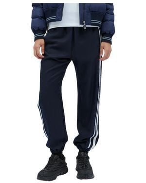 Moncler Logo Borduur Track Pants - Blauw