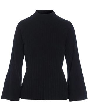 Bitte Kai Rand Globe Rippstrick-Rollkragenbluse - Blau