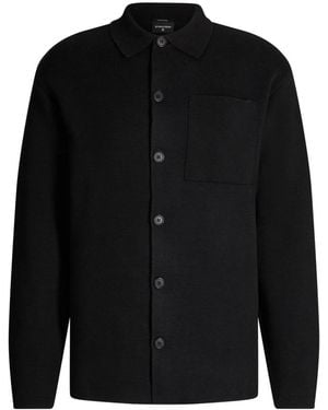 Strellson Truien & Vesten ,Zwart ,Katoen Gebreid Polo Overshirt