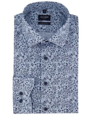 Olymp Stijlvol Blauw Zakelijk Overhemd
