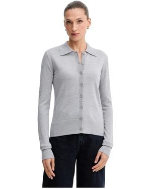 Patrizia Pepe Cardigan Met Kraag - Grijs