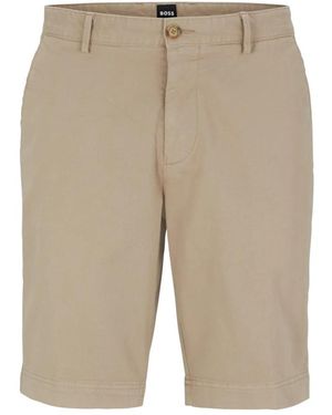 BOSS Bermuda Slim Fit - Natur