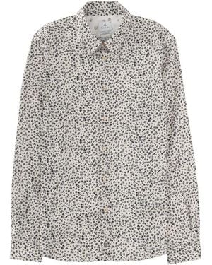 Paul Smith Overhemden ,Wit ,Katoen Long Sleeve Tailored Fit Shirt - Grijs