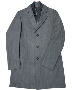 BOSS Jassen ,Grijs ,Wol Herringbone Slim Coat