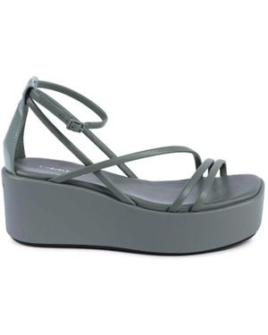 Calvin Klein Grüne Plateau Keilsandalette - Grau