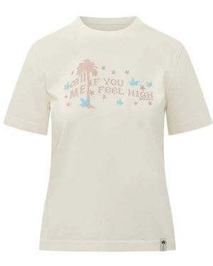 Palm Angels Tops ,Wit ,Feel High Reg Tee