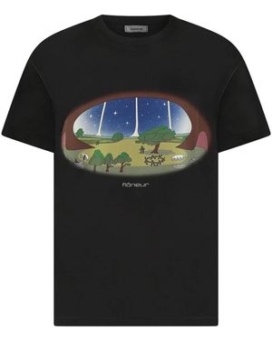 flâneur Stardome Schwarzes T-Shirt