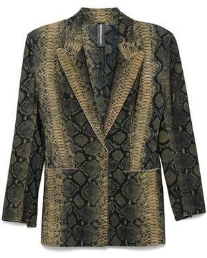 Norma Kamali Python Print Classic Blazer - Groen