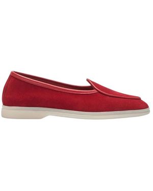SCAROSSO Livia Red Suede Loafers