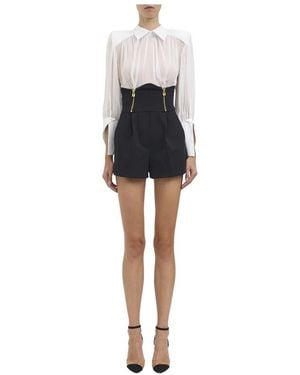 Elisabetta Franchi Jumpsuit Van Georgette En Technische Stof - Zwart
