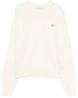 Maison Kitsuné Pullover Mit Tricolor Fox Patch - Weiß