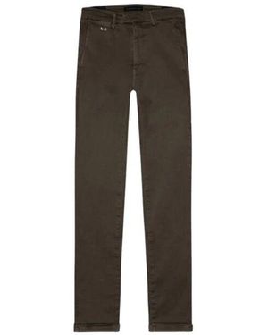 Tramarossa Kaffee Stretch Baumwolle Gabardine Slim Hose - Braun