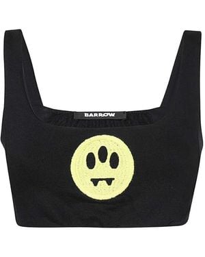 Barrow Geborduurde Katoenen Crop Top - Zwart