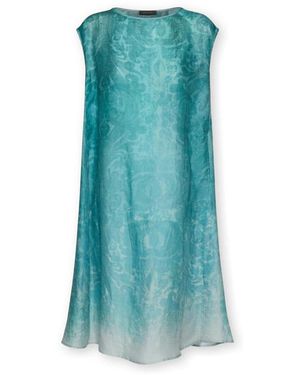 Elena Miro Tops ,Blauw ,Lange Blouse Met Print